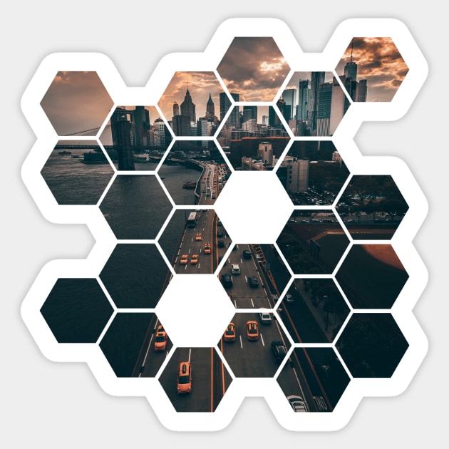 Hexagon city Sticker by GabbisDesign